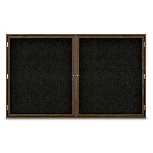 United Visual Products Sliding Door Indoor Enclosed Corkboard, 7, UV9028ACS-BLACK-FORBO UV9028ACS-BLACK-FORBO - main